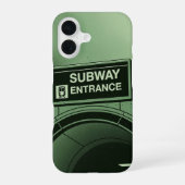 Retro Subway Sign iPhone 16 Hülle (Rückseite)