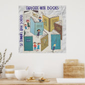 Retro suchen EXPLORE MIT BÜCHERN. Bearbeitbarer Te Poster (Küche)