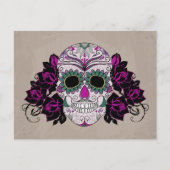 Retro Sugar Skull Postkarte (Vorderseite)