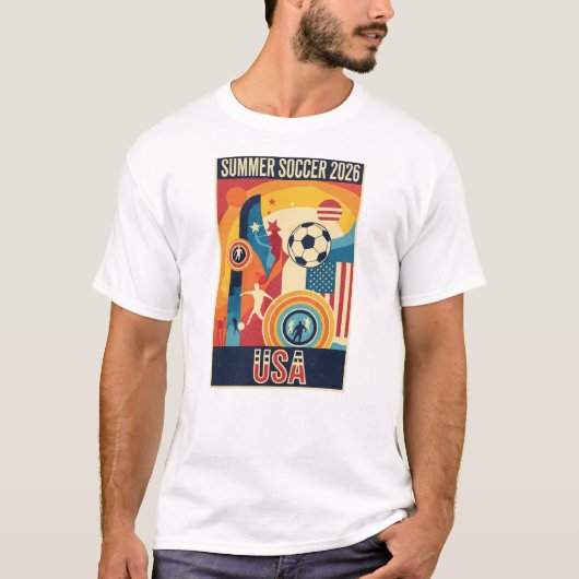 Retro Summer 2026 Soccer USA Graphic T-Shirt (Vorderseite)