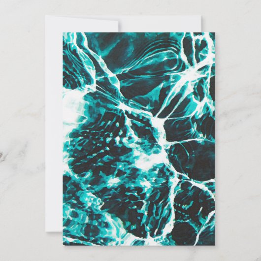 Retro Summer Aqua Aquamarines Blue Ocean Theme Hoc Einladung (Rückseite)