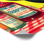 Retro Summer Beach Button Up Poster (Ecke)