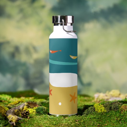 Retro Summer Beach Mitte Jahrhundert Moderne Trinkflasche (Außenbereich)