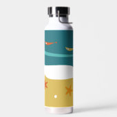 Retro Summer Beach Mitte Jahrhundert Moderne Trinkflasche (Links)