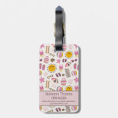 Retro Summer Beach, Personalisierter Name Gepäckanhänger (Rückseite vertikal)