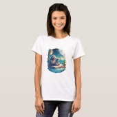 Retro Summer Beach Sloth T-Shirt (Vorne ganz)