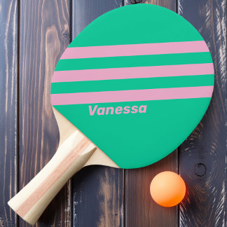 Retro Summer Breeze Drei Streifen mit Namen Tischtennis Schläger