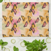 Retro Summer Butterfly Palm Traum 1 Geschirrtuch (Gefaltet)