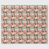 Retro Summer Button Up Geschenkpapier (Flach)