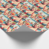 Retro Summer Button Up Geschenkpapier (Ecke)
