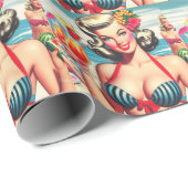 Retro Summer Button Up Geschenkpapier (Rolleneckpunkt)