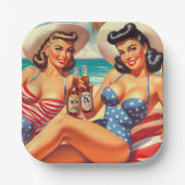 Retro Summer Buttone Pappteller (Vorderseite)