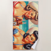 Retro Summer Buttone Strandtuch (Vorderseite)