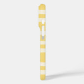 Retro Summer Chic Yellow Stripes Monogram Case-Mate iPhone Hülle (Rückseite / Links)