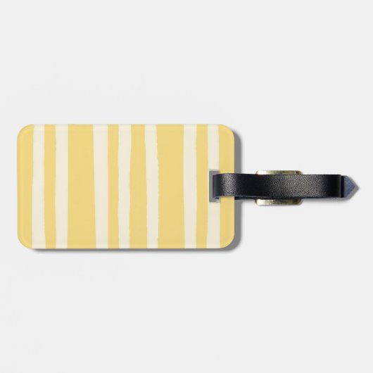 Retro Summer Chic Yellow Stripes Monogram Gepäckanhänger (Rückseite horizontal)