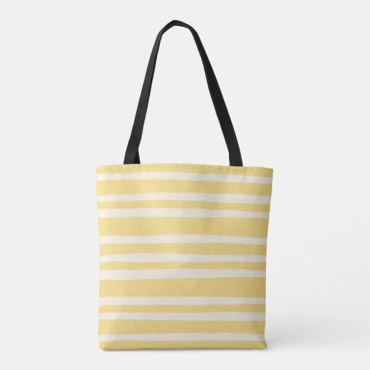 Retro Summer Chic Yellow Stripes Personalized Tasche (Rückseite)