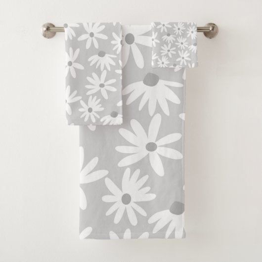Retro Summer Daisies Muster Klein #6 #pattern Badhandtuch Set (Insitu)