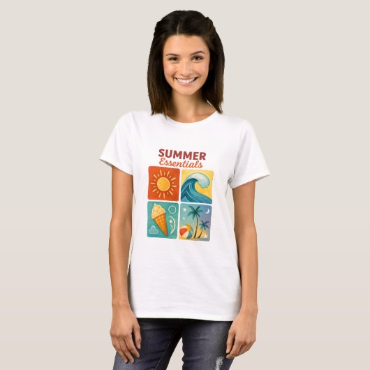 Retro Summer Essentials Grafik-T-Shirt T-Shirt (Vorne ganz)