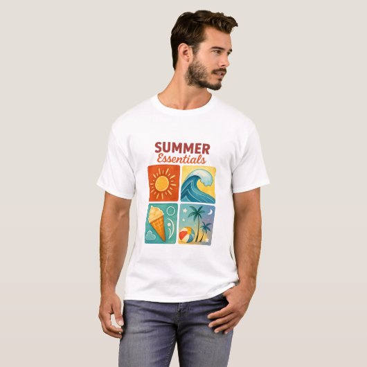 Retro Summer Essentials Grafik-T-Shirt T-Shirt (Vorne ganz)