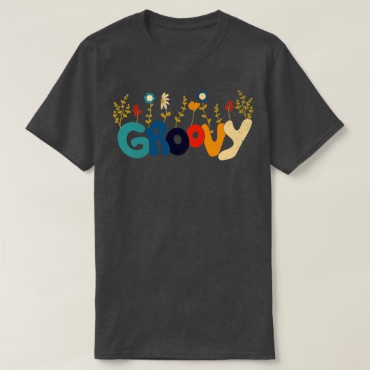 Retro Summer Funny Happy Face Blume T-Shirt (Design vorne)