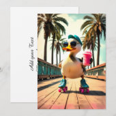 Retro Summer Funny Roller Duck Ankündigung (Vorne/Hinten)