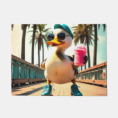 Retro Summer Funny Roller Duck Fußmatte (Vorderseite)