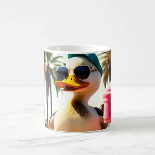 Retro Summer Funny Roller Duck Kaffeetasse (Mittel)