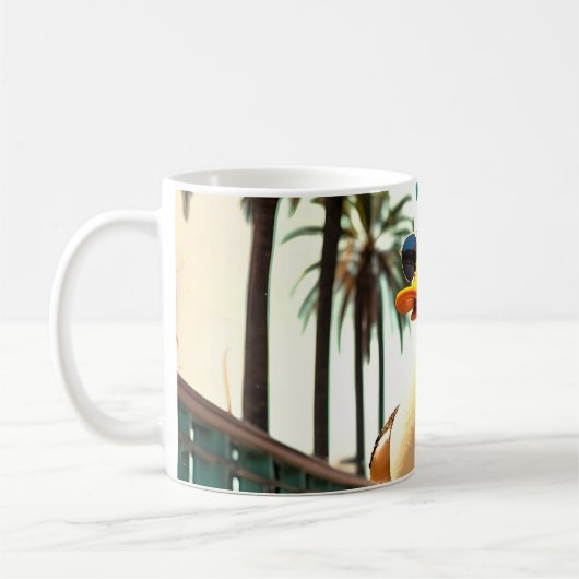 Retro Summer Funny Roller Duck Kaffeetasse (Links)