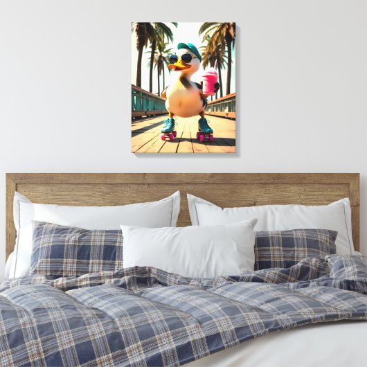 Retro Summer Funny Roller Duck  Leinwanddruck (Insitu (Schlafzimmer))