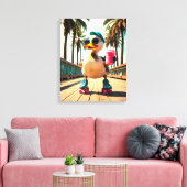 Retro Summer Funny Roller Duck  Leinwanddruck (Insitu (Wohnzimmer))