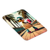 Retro Summer Funny Roller Duck  Magnet (Rechte Seite)