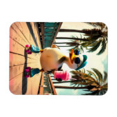 Retro Summer Funny Roller Duck  Magnet (Horizontal)