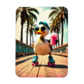 Retro Summer Funny Roller Duck  Magnet (Vertikal)