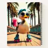 Retro Summer Funny Roller Duck Notizblock (Rückseite)