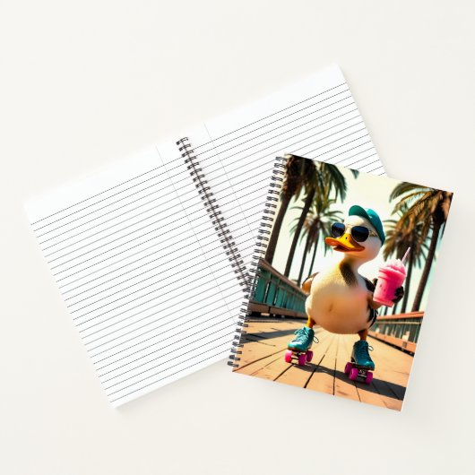 Retro Summer Funny Roller Duck Notizblock (Innenseite)