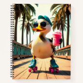 Retro Summer Funny Roller Duck Notizblock (Vorderseite)
