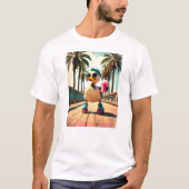 Retro Summer Funny Roller Duck T-Shirt (Vorderseite)