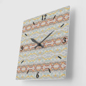 Retro Summer Geometric Color Block Pattern Design Quadratische Wanduhr (Winkel)