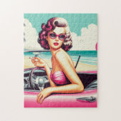 Retro Summer Girl Puzzle (Vertikal)
