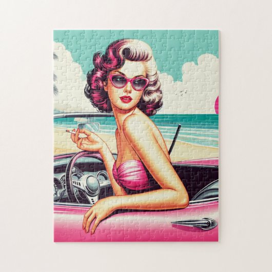 Retro Summer Girl Puzzle (Vertikal)