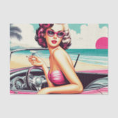 Retro Summer Girl Seidenpapier (Vorderseite)