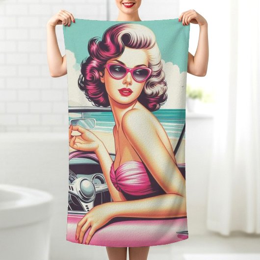 Retro Summer Girl Strandtuch