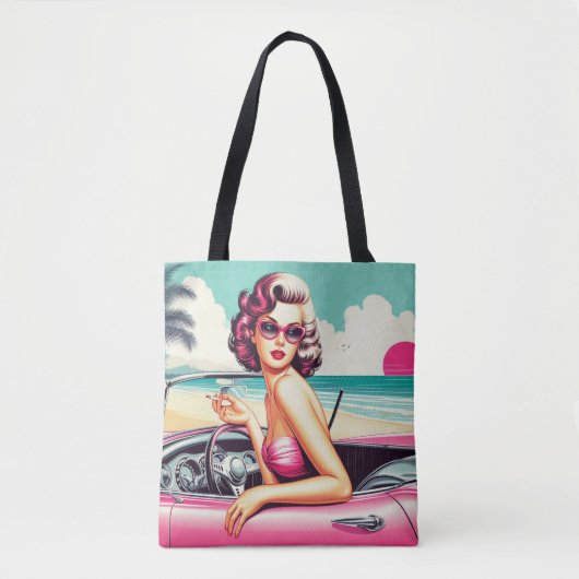 Retro Summer Girl Tasche (Vorderseite)