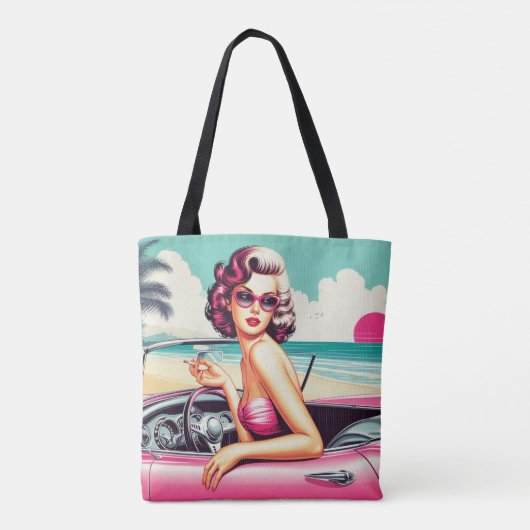 Retro Summer Girl Tasche (Rückseite)
