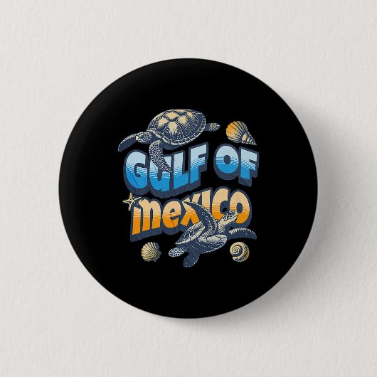 Retro Summer Golf von Mexiko Forever Turtle Beach  Button (Vorderseite)