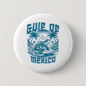 Retro Summer Golf von Mexiko Forever Turtle Beach Button (Vorderseite)