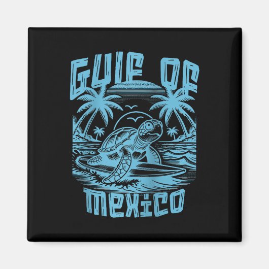 Retro Summer Golf von Mexiko Forever Turtle Beach  Magnet (Vorne)