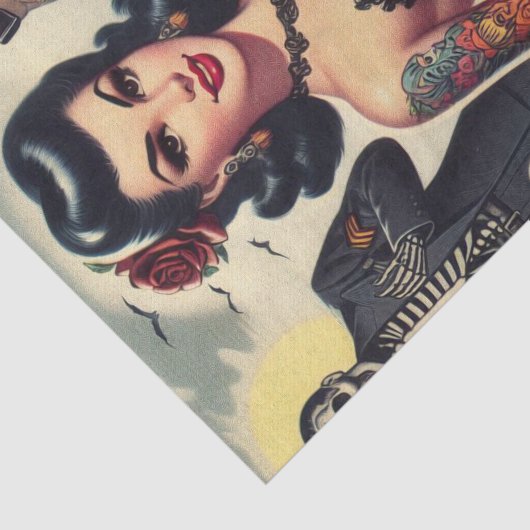 Retro Summer Gothic Button-up Seidenpapier (Ausschnitt)