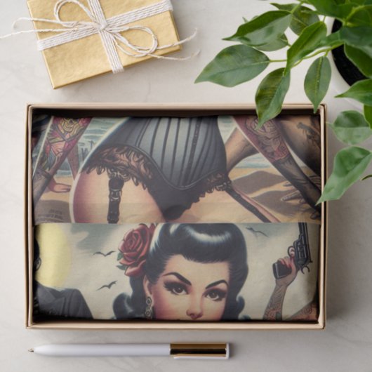 Retro Summer Gothic Button-up Seidenpapier (Geschenk)