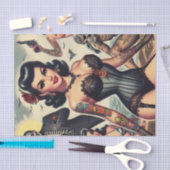 Retro Summer Gothic Button-up Seidenpapier (Handwerk)